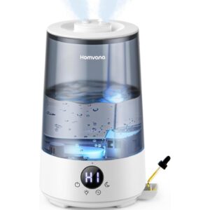 Homvana 3.6L 顶部填充冷雾加湿器 23dB 超静音、易于清洁的二合一婴儿加湿器和油扩散器 用于缓解拥塞 -40%