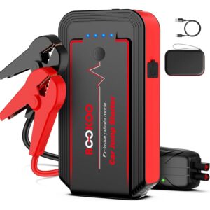 BOOKOO H9 应急启动器 4500A 适用于汽车 10L 燃气和 8L 柴油发动机的便携式跨接启动器 带跨接电缆的 12V 汽车电池充电器 16V -50%