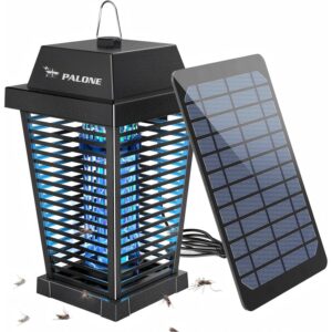 PALONE Solar Bug Zapper 4500V Electric Mosquito Zapper Outdoor Updated Fly Zapper Indoor Rechargeable Mosquito Killer with Solar Panel & Type-C Cable Fly Trap with UV Light for Flies Gnats Moths  -50%