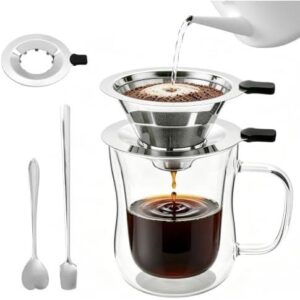 二合一便携手冲咖啡器具(免滤纸/不锈钢滤网) 37%OFF