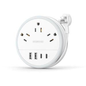 旅行电源插座（旅行必备！3个AC插孔+4个USB接口（含2个USB-C） 43%OFF