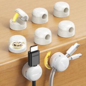 8 件装 JOYROOM 磁性电缆夹整理器 [Cord 360° 可旋转] 带强力粘合剂的 Wire Holder 56%OFF