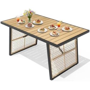 庭院长形餐桌 (可调脚垫/室内外通用) 50%OFF