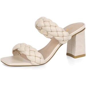 女士编织粗跟凉鞋 (方头露趾夏季百搭) 50%OFF