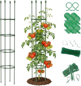 圆形植物支撑支架 (防锈包塑 / 两装适配多果蔬) 50%OFF