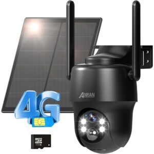ANRAN 4G LTE 蜂窝太阳能安防摄像头，户外无线 -45%