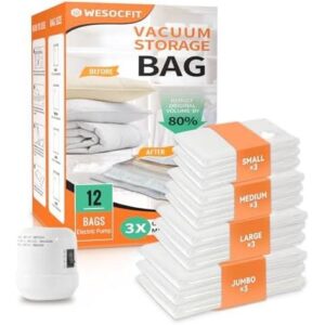 12 件装带电动泵的真空储物袋 50%OFF