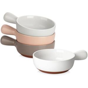 MALACASA Soup Bowls/4只陶瓷带柄汤碗 51%OFF