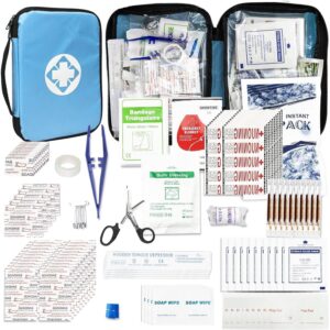 Home Car First Aid Kit Refill Supplies for Business 300Pcs Emergency Kits Urgent Essential for Workpalce Outing Skating Waterproof First Aid Blue Bag for Backpacking 1st Aid  -50%