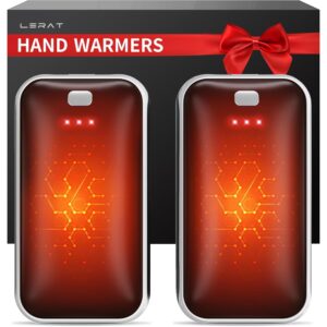Lerat Hand Warmers Rechargeable 2 Pack, Portable Electric Hand Warmer Max 131℉, Reusable Slim Pocket Heater Handwarmers, Gifts for Men, Women, Outdoor, Golf, Camping, Hunting Essentials  -56%