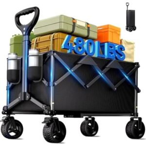 可折叠重型营地推车 (480 磅载重全地形轮) 50%OFF